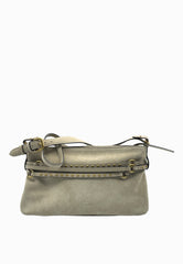 PINKO BELT BAG CLASSIC SUEDE BEIGE-GRIGIO