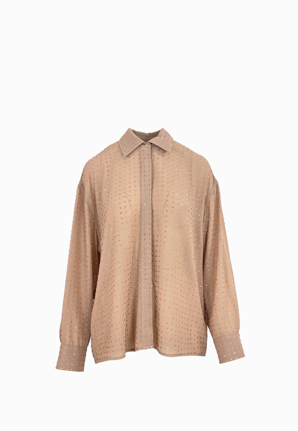 PINKO OLIVA CAMICIA FULL STRASS ROSA