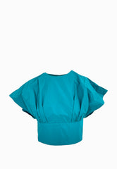 PINKO ASPARAGO TOP TAFFETA VERDE