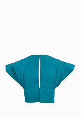 PINKO ASPARAGO TOP TAFFETA VERDE
