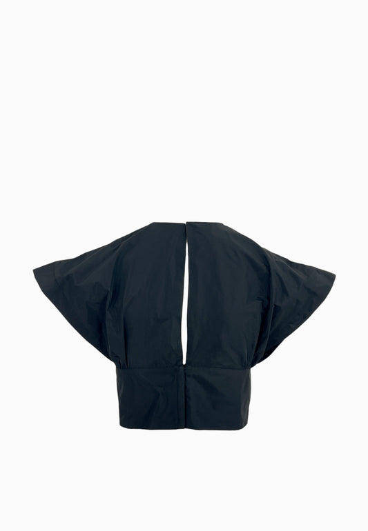 PINKO ASPARAGO TOP TAFFETA NERO
