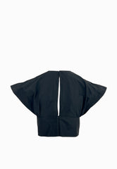 PINKO ASPARAGO TOP TAFFETA NERO
