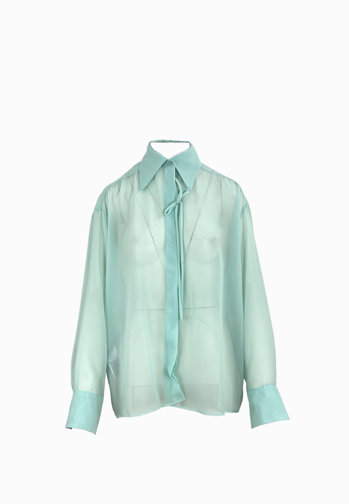 PINKO ANANAS CAMICIA CHIFFON VERDE