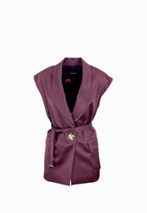 PINKO MELANZANA GIACCA SATIN BORDEAUX