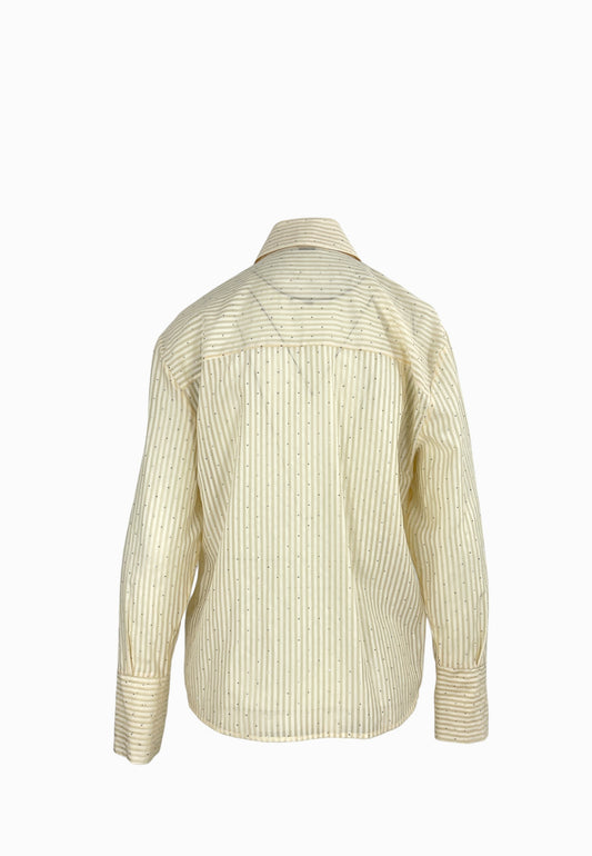 PATRIZIA PEPE CAMICIA STRASS IVORY