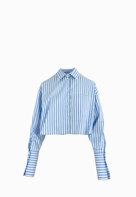 PATRIZIA PEPE CAMICIA RIGHE AZZURRO