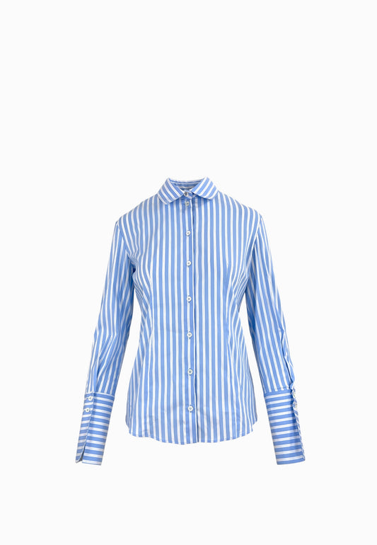 PATRIZIA PEPE CAMICIA RIGHE BIANCO-AZZURRO