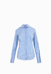 PATRIZIA PEPE CAMICIA RIGHE BIANCO-AZZURRO