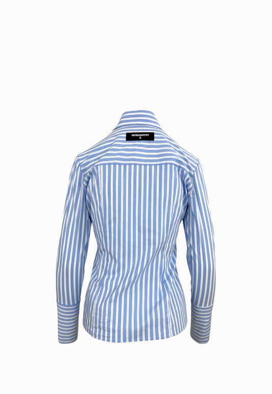 PATRIZIA PEPE CAMICIA RIGHE BIANCO-AZZURRO