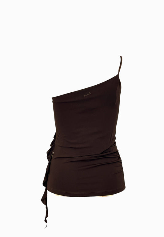PINKO SUSIE TOP JERSEY MARRONE