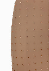 PINKO FARRO ABITO FULL STRASS BEIGE