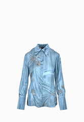 PINKO CHRISTA CAMICIA STAMPA BLUE