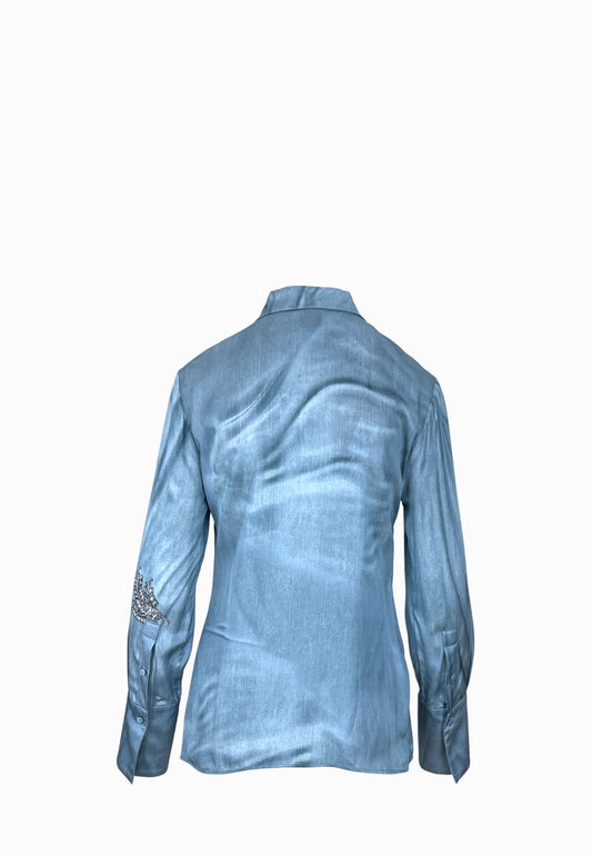 PINKO CHRISTA CAMICIA STAMPA BLUE