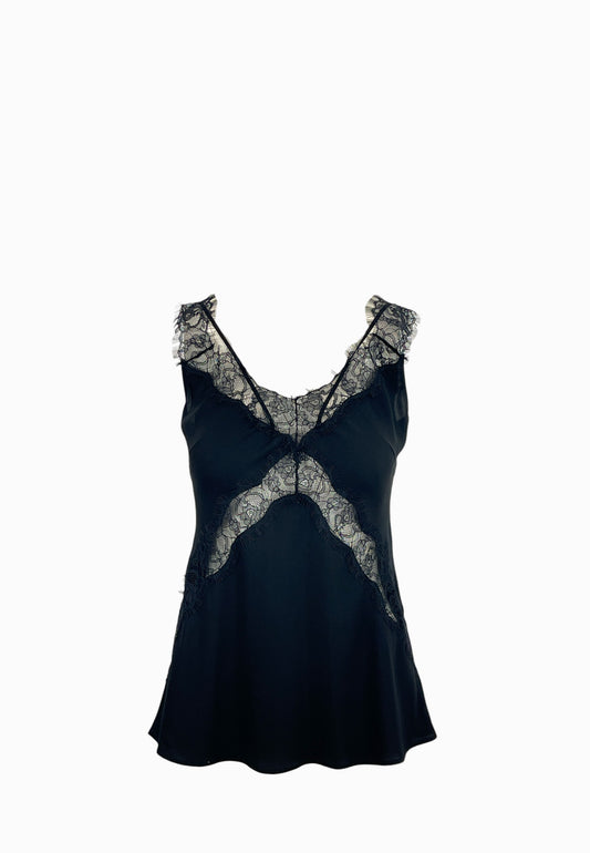 PINKO LYDIA TOP PIZZO NERO