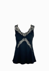 PINKO LYDIA TOP PIZZO NERO