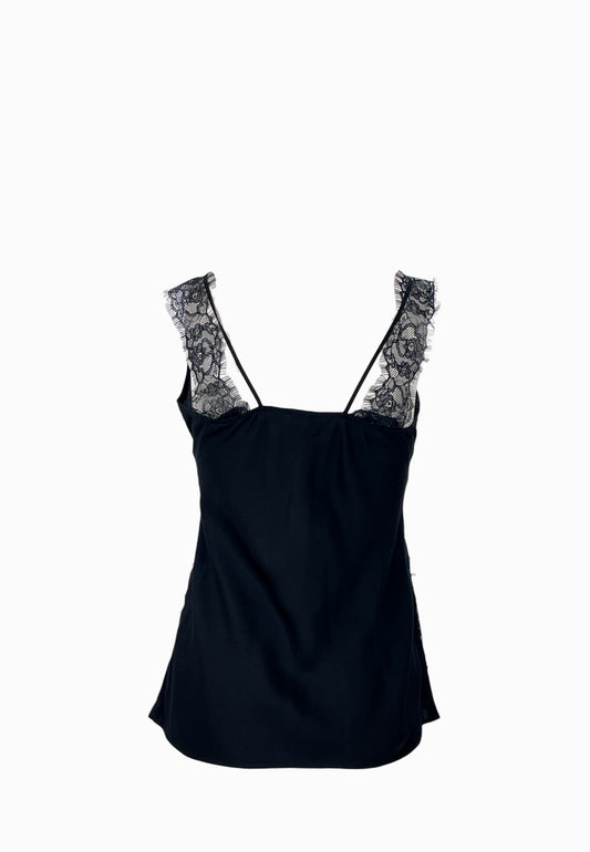 PINKO LYDIA TOP PIZZO NERO