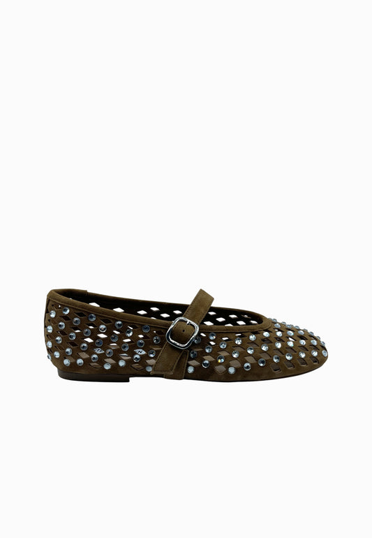 STEVE MADDEN BALLERINA FULL STRASS MARRONE