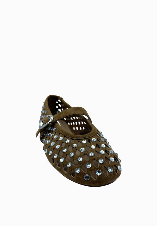STEVE MADDEN BALLERINA FULL STRASS MARRONE