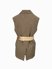 LIU-JO NAVETTA GILET BISCOTTO