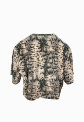 PINKO TERNI T-SHIRT RICAMO BEIGE/NERO