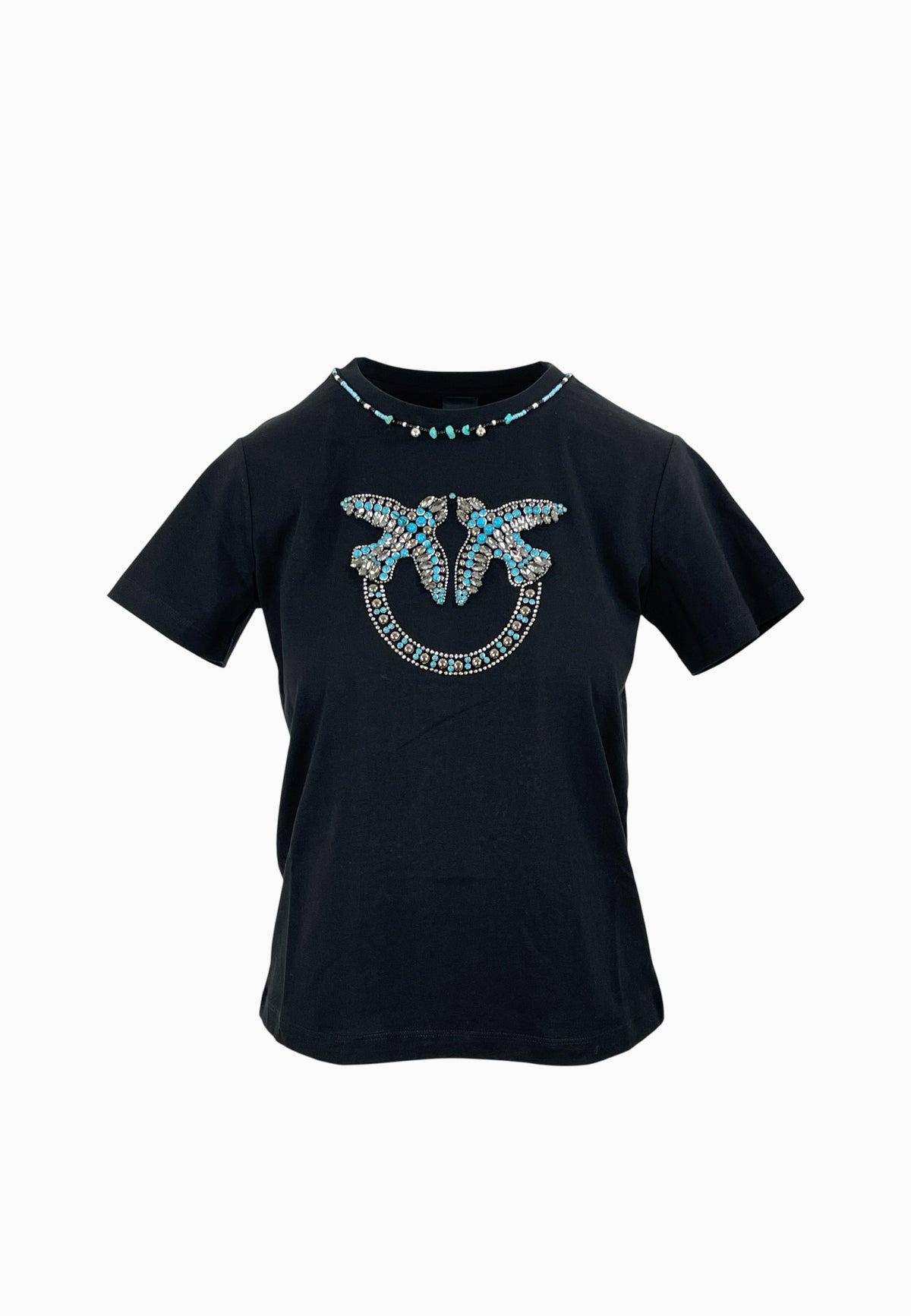PINKO FIDENZA T-SHIRT LOGO NERO