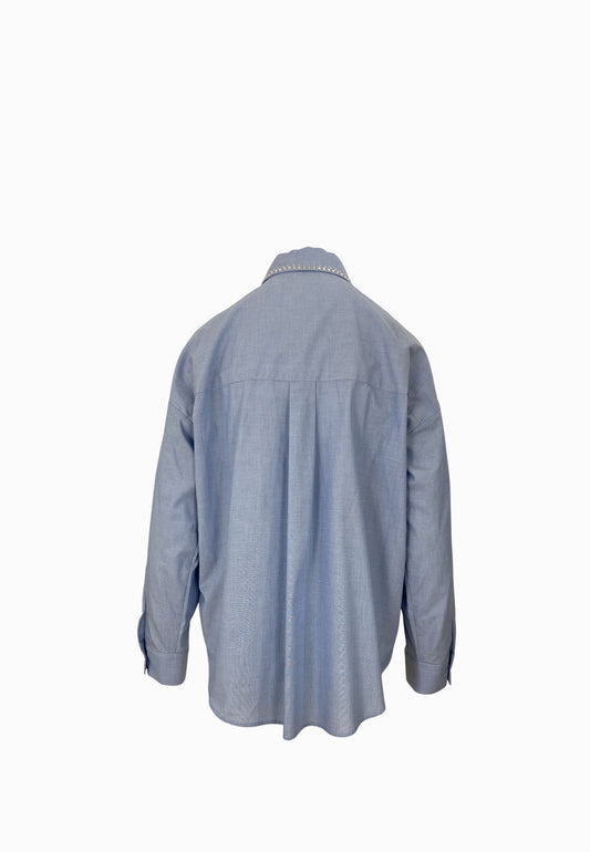 LIU-JO CAMICIA RICAMATA AZZURRO