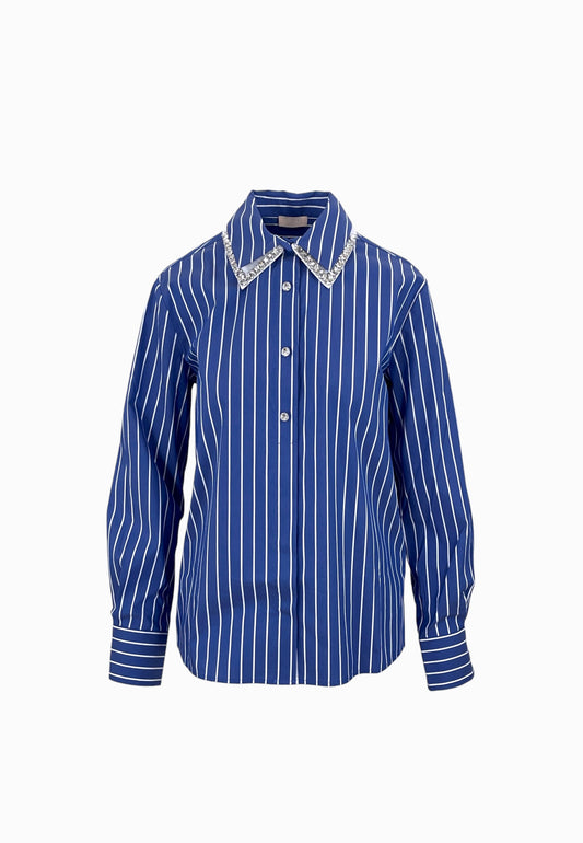 LIU-JO CAMICIA RIGHE BLU-BIANCO