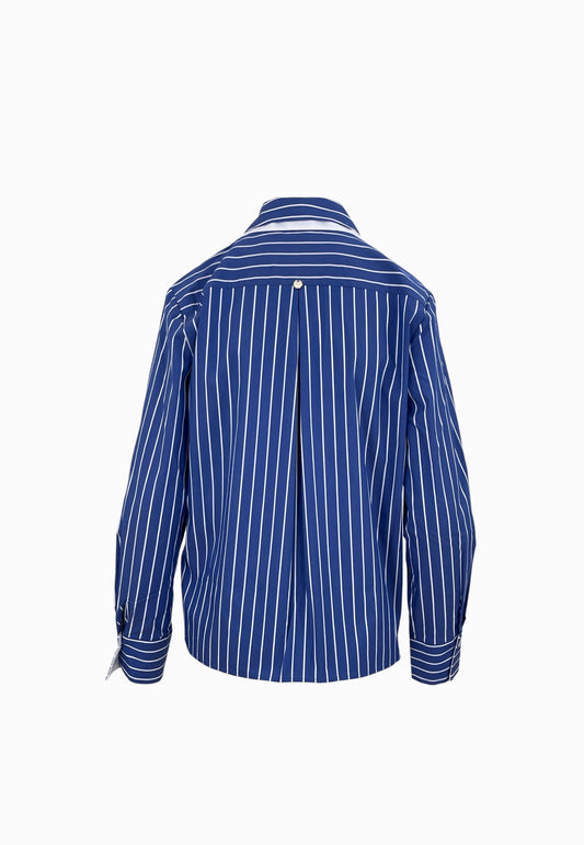 LIU-JO CAMICIA RIGHE BLU-BIANCO