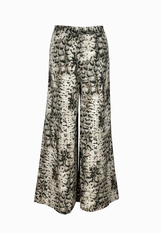 PINKO GUSSOLA PANTALONE POPELINE BEIGE-NERO