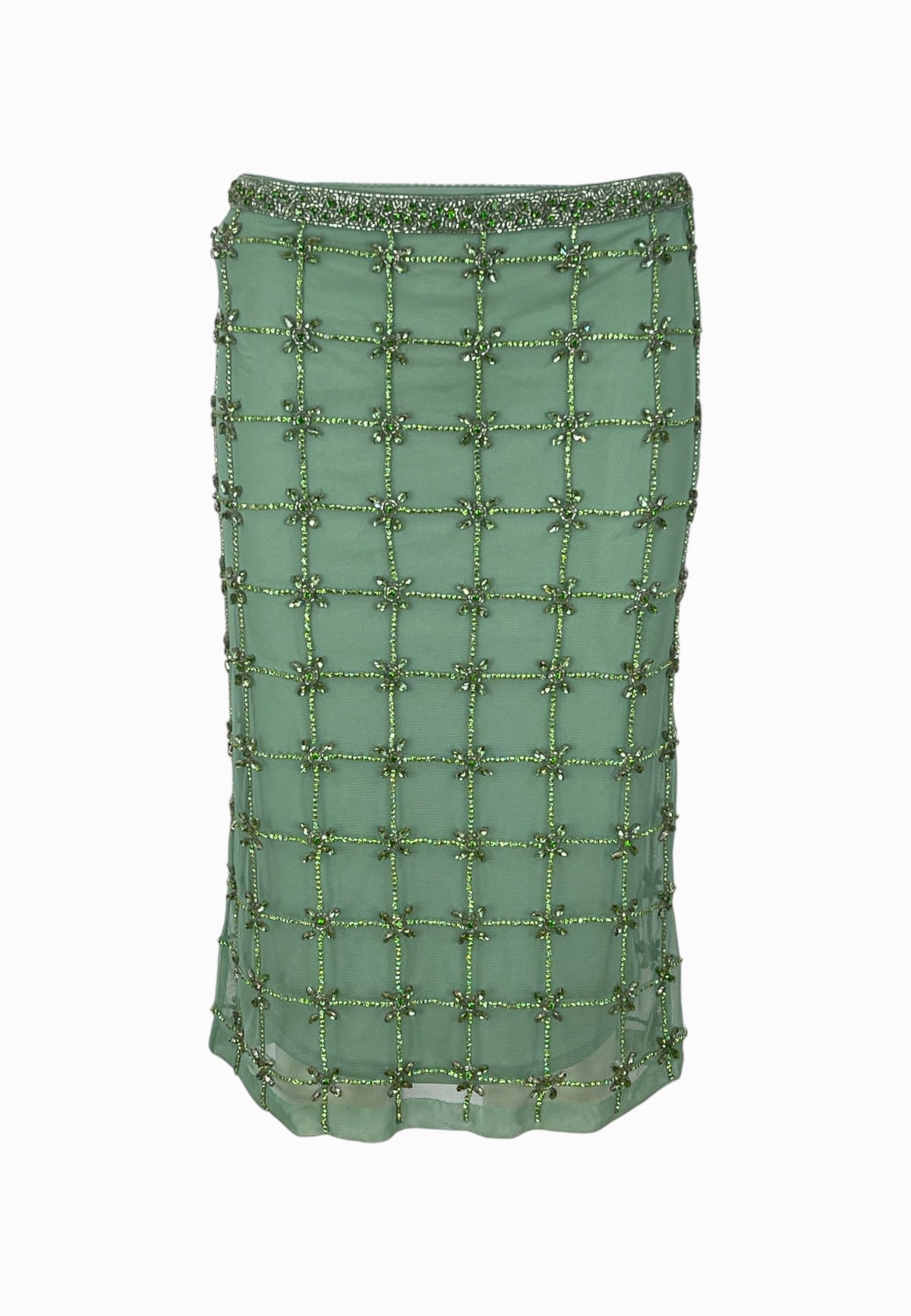 PINKO NEW CARRIERI GONNA RICAMO GREEN