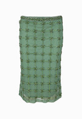 PINKO NEW CARRIERI GONNA RICAMO GREEN