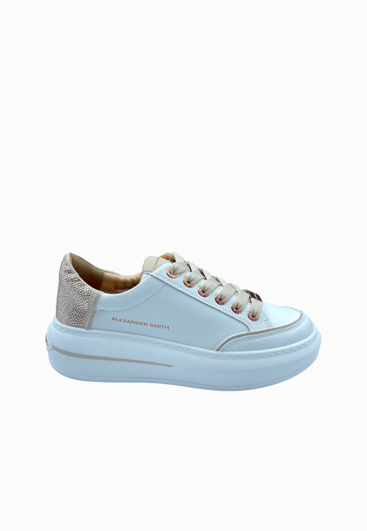 ALEXANDER SMITH SNEAKER BIANCO-ORO