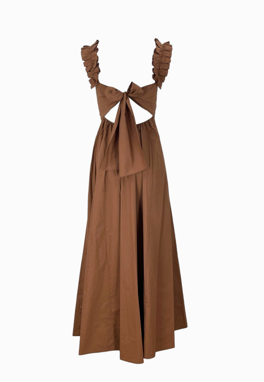 LIU-JO ABITO FIOCCO DIETRO TABACCO