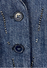 LIU-JO GILET STRASS DENIM BLUE