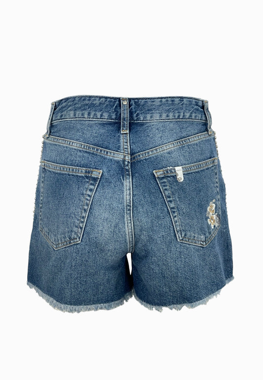LIU-JO SHORTS STRASS DENIM BLUE