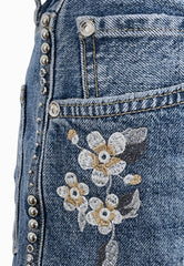 LIU-JO SHORTS STRASS DENIM BLUE