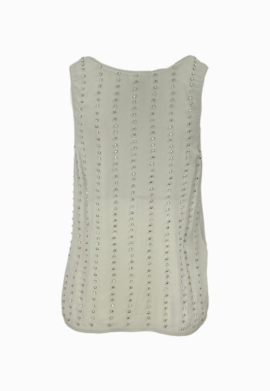 PINKO TESSA TOP RICAMO GESSATO GRIGIO
