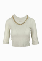 PINKO KIMBERL MAGLIA COSTINA AVORIO