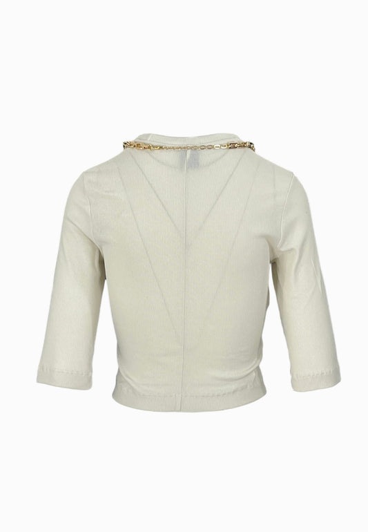 PINKO KIMBERL MAGLIA COSTINA AVORIO