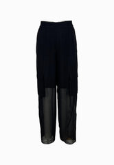 PINKO CASTEGGIO PANTALONE GEORGETTE NERO
