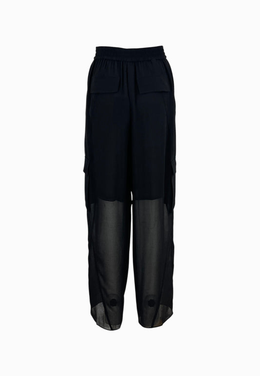 PINKO CASTEGGIO PANTALONE GEORGETTE NERO