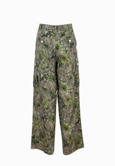 LIU-JO PANTALONE STRASS STAMPA OLIVA