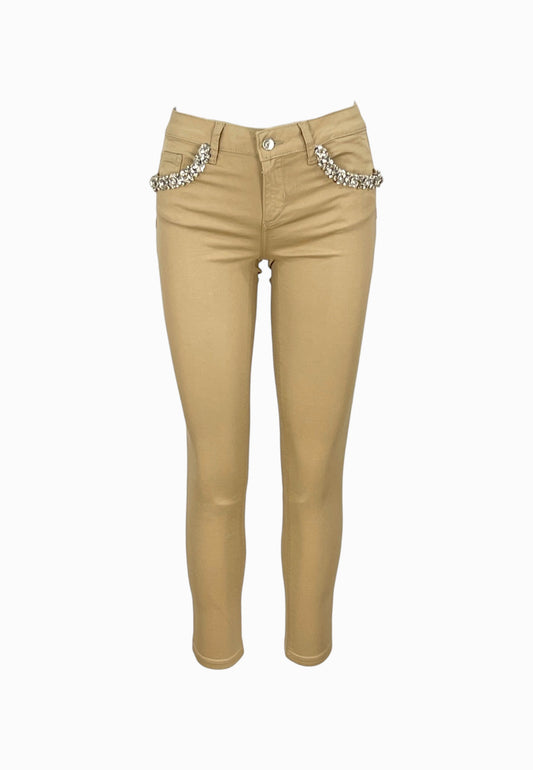 LIU-JO PANTALONE JEANS CREAM