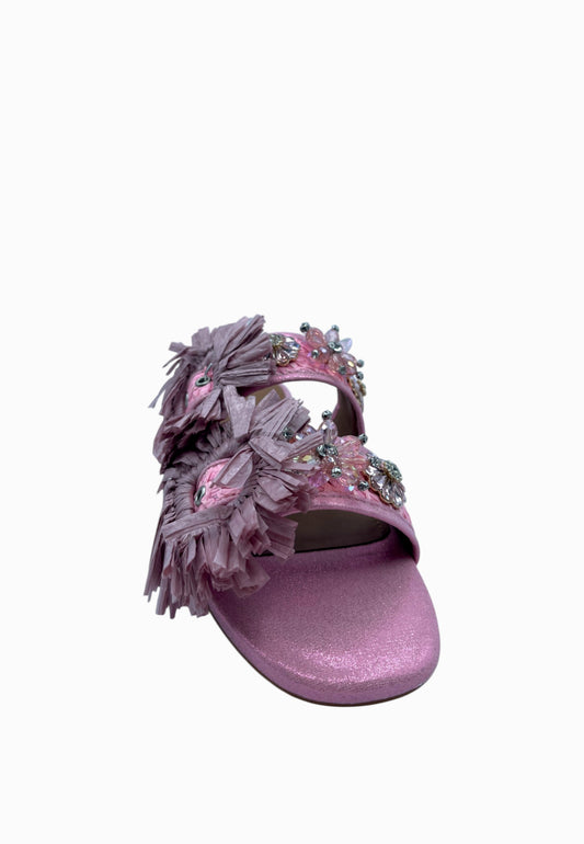 KURT GEIGER CIABATTA RAFFIA PINK