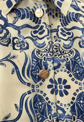 LIU-JO CAMICIA STAMPA BEIGE-BLU