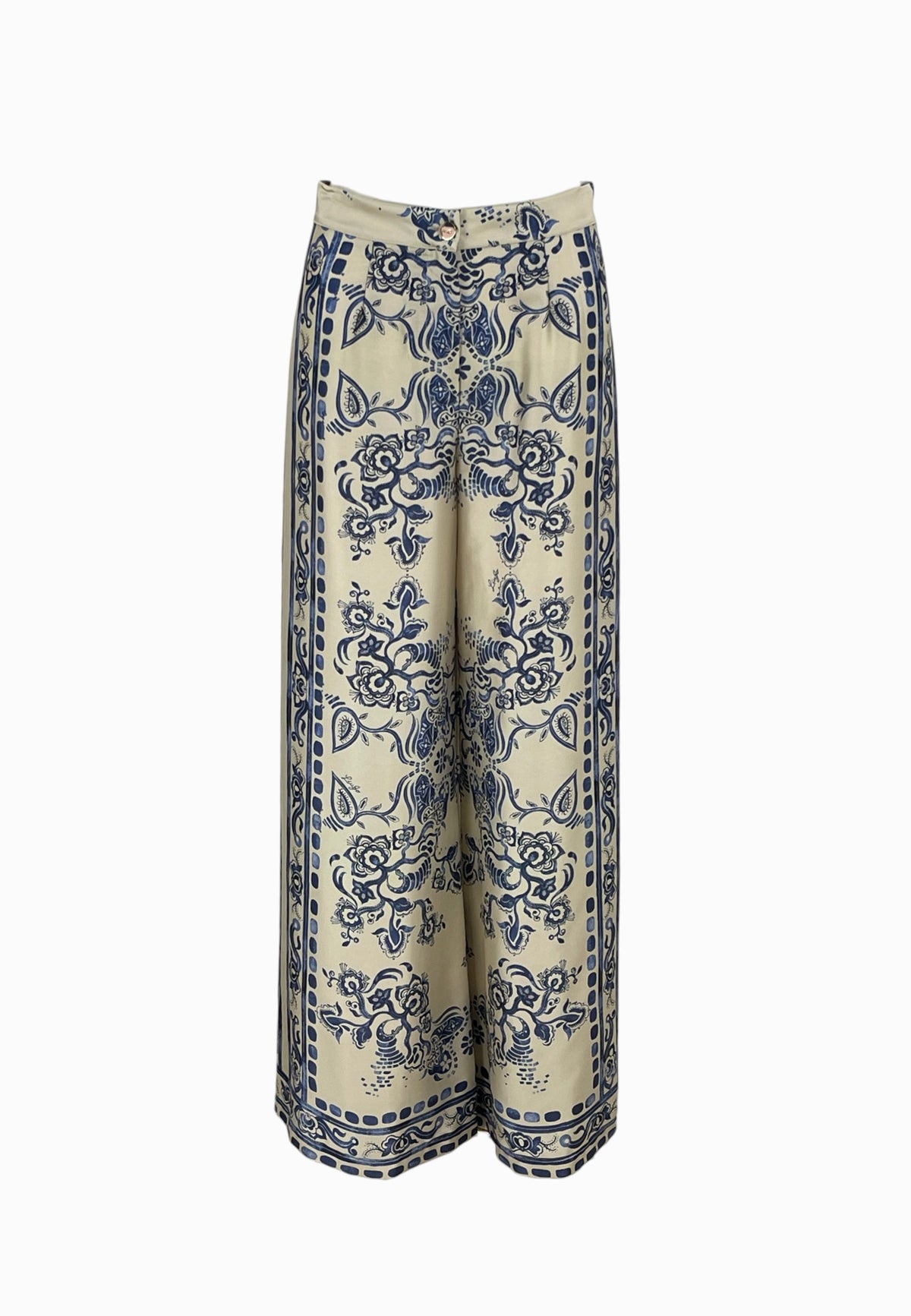 LIU-JO PANTALONE STAMPA BEIGE-BLU