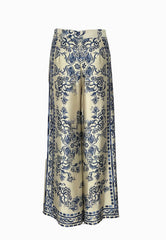 LIU-JO PANTALONE STAMPA BEIGE-BLU