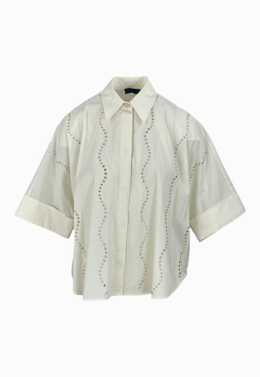LIU-JO CAMICIA RICAMO YOGURT