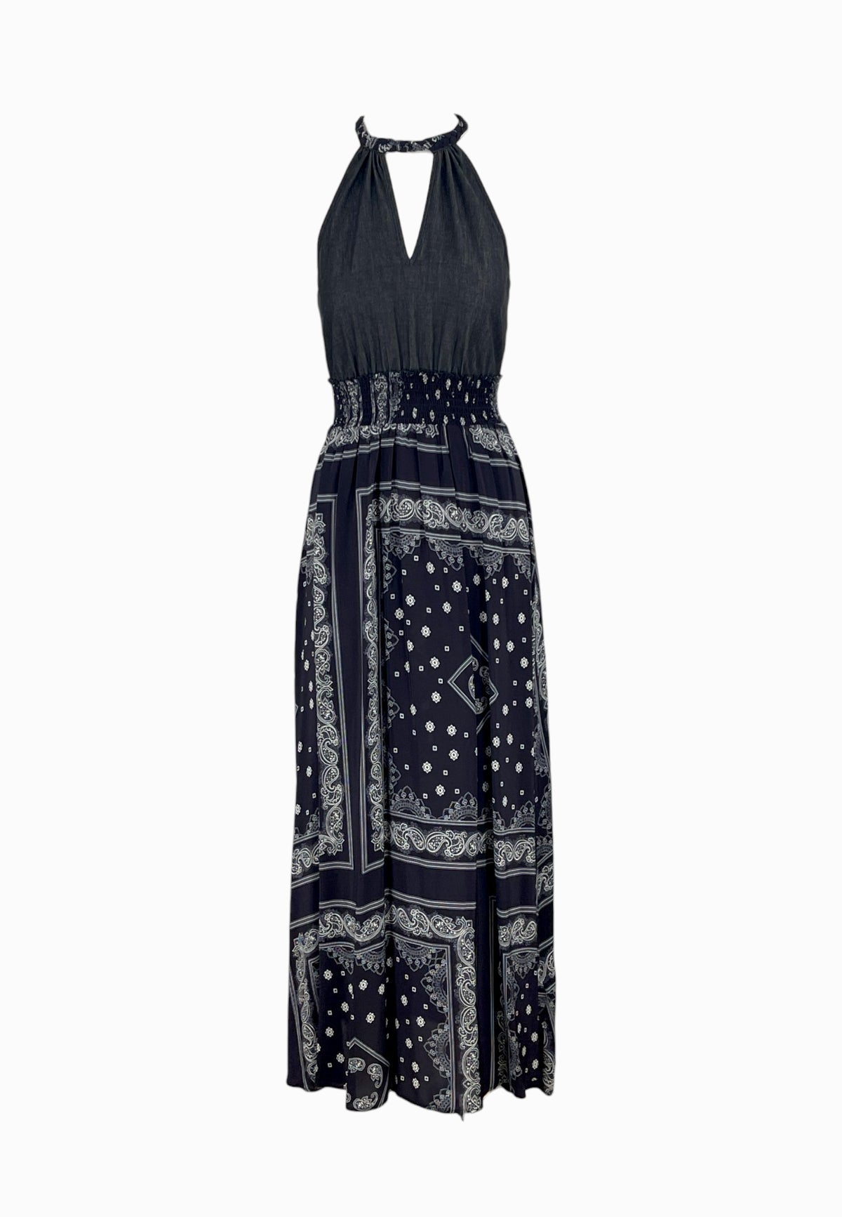 LIU-JO ABITO LUNGO DENIM NERO