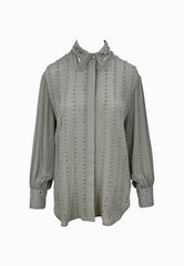 PINKO CAITLIN CAMICIA RICAMO STRASS GRIGIO